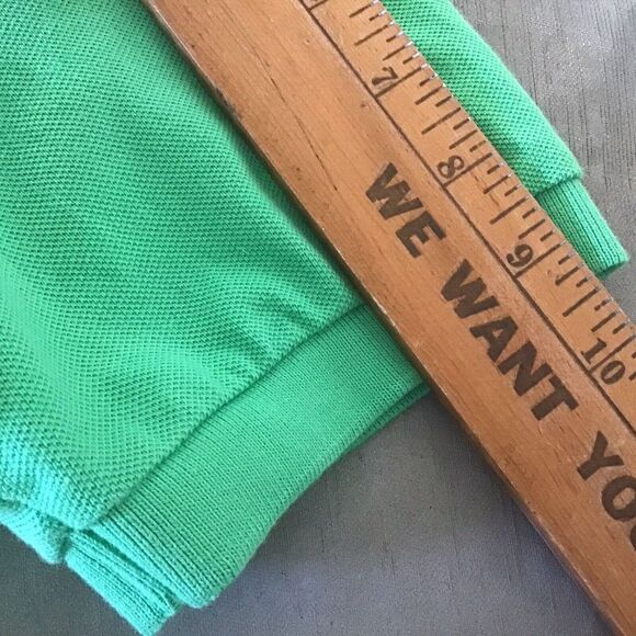 Polo By Ralph Lauren Lrge Green Pique Polo Shirt Navy Polo Crossed Mallets Crest - Picture 7 of 14